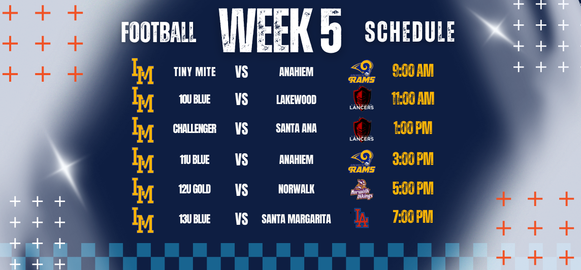FOOTBALL WEEK 5 HOME GAME SCHEDULE